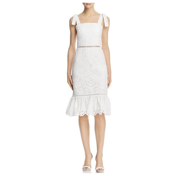 Sam Edelman IVORY Tie Strap‎ Eyelet Sundress Size 2 - Picture 1 of 7